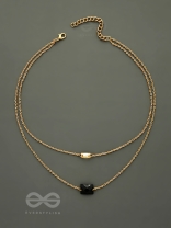 The Dark Reflection- Golden Layered Necklace With Anti-Tarnish Coating