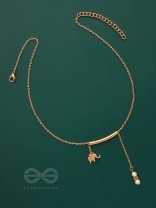 The Ivory Dreamcatcher- Golden Bead Necklace With Anti-Tarnish Coating 