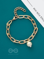The Linkin Pearl- Golden Pearl Bracelet