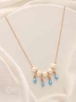 Celestial Showers- Golden Pearls and Beads Necklace