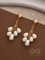 The Pearl Branch- Golden Pearl Earrings