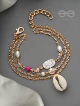 The Shell Galaxy- Golden Three Layered Bracelet