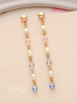 Right as Rain- Golden Glass Beads Earrings
