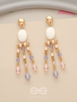 The Dazzling Drizzle- Golden Stone Earrings