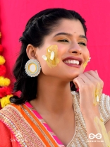 Nimrukti- The Setting Sun- Resham, Mirror and Beads Embroidered Earrings