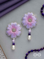 Manika- The Beautiful Flower- Resham and Pearl Drops Embroidered Earrings 