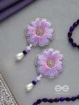 Manika- The Beautiful Flower- Resham and Pearl Drops Embroidered Earrings 