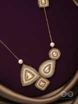 Dwista- The Copper Beauty- Beads And Stones Embroidered Necklace With Anti-Tarnish Coating 