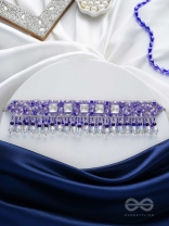 Abhramaya- The Cloudy Sky- Stones and Glass Beads Embroidered Choker Necklace 