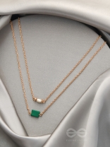 The Jade Shadow- Golden Layered Necklace With Anti-Tarnish Coating 