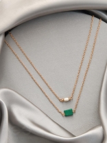 The Jade Shadow- Golden Layered Necklace With Anti-Tarnish Coating 