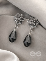 The Frosted Flower- Tiny Trinket Earrings (Ebony Black)