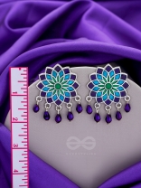 The Midnight Sun- Silver Enamelled Earrings