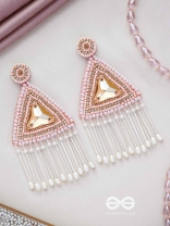 Akshkarna - The Exquisite Triangle - Beads And Stones Hand Embroidered Earrings