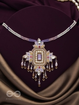 Samalya- The Decorated Diadem- Pearls, Stones and Beads Embroidered Neckpiece
