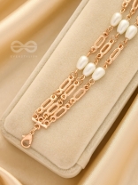 Ropes of Pearls- Golden Layered Pearls Bracelet