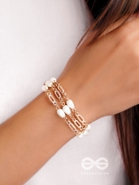 Ropes of Pearls- Golden Layered Pearls Bracelet