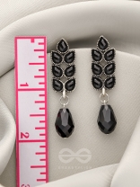 The Grapevine- Embellished Oxidized Earrings (Black)