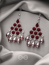 The Maroon Haze- Oxidised Glass Beads Earrings