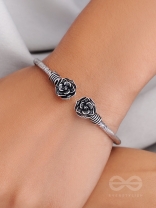 Rosa Mystica- Oxidised Bangle Bracelet