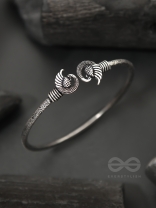 The Black Swan- Oxidised Bangle Bracelet