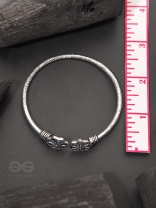 Misty Snowflakes- Oxidised Bangle Bracelet