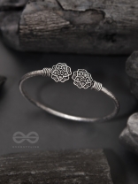 Full Bloom - Oxidised Bangle Bracelet
