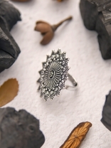 The Foggy Floret - Oxidised Statement Ring