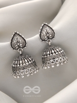 Hearts and Flowers- Brass Jhumka Earrings