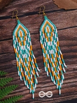 The Magma Ocean- Golden Embellished Earrings