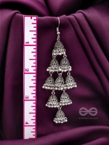 The Sheeny Web- Oxidised Statement Earrings