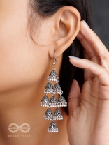 The Sheeny Web- Oxidised Statement Earrings