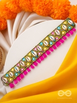 Dyotana - The Sparkling Colors - Shells, Resham And Mirror Hand Embroidered Choker Neckpiece