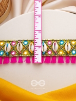 Dyotana - The Sparkling Colors - Shells, Resham And Mirror Hand Embroidered Choker Neckpiece