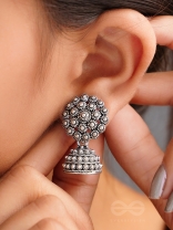 The Snowy Forest - Oxidised Jhumka Earrings