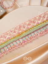 Maanikya- The Pink Wonder- Sequins and Beads Embroidered Choker Necklace