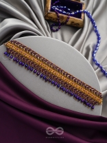 Aktaa- The Night Sky- Glass Beads and Lace Embroidered Choker Necklace