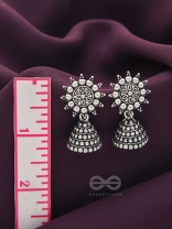 The Pearly Sun- Oxidised Jhumka Earrings