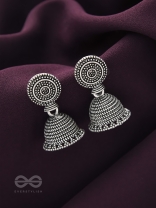 The Spotted Sun- Oxidised Jhumka Earrings