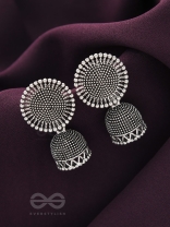 The Blazing Sunbeams- Oxidised Jhumka Earrings