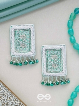 Aalekhya- The Pretty Painting- Sequins and Glass Beads Embroidered Earrings