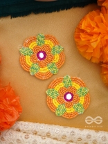 Maneeka- The Beautiful Bloom- Mirror and Resham Embroidered Earrings
