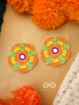 Maneeka- The Beautiful Bloom- Mirror and Resham Embroidered Earrings