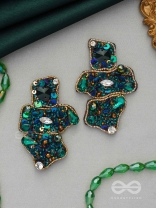 Dhvaanta- The Night Sky- Stone and Sequins Embroidered Earrings