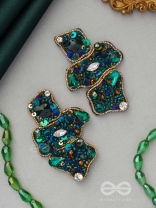 Dhvaanta- The Night Sky- Stone and Sequins Embroidered Earrings