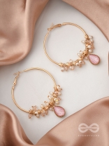The Star Ruby- Golden Embellished Earrings