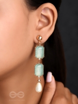 The Mirror Image- Golden Embellished Earrings