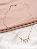 The Dripping Rain- Golden Embellished Necklace With Anti-Tarnish Coating 