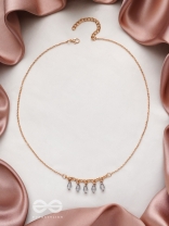 The Dripping Rain- Golden Embellished Necklace With Anti-Tarnish Coating 
