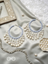 Mihika- The Splendid Snow- Pearls and Beads Embroidered Earrings